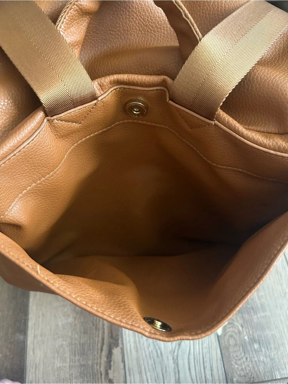 Fawn Design Original Brown Faux Leather Backpack Diaper Bag